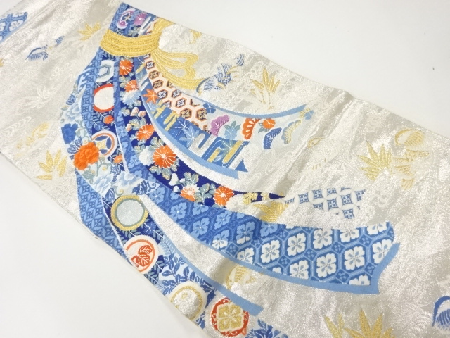 JAPANESE FUKURO OBI / WOVEN FLOWER CLASSICAL PATTERN